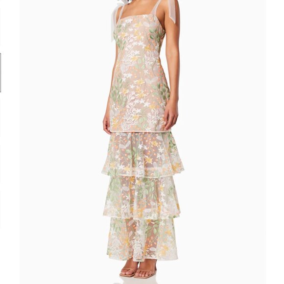 Elliatt EXPERIENCE TIERED MAXI DRESS IN MULTI worn once - Picture 3 of 11